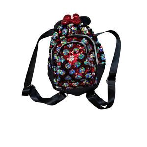 Disney Minnie Mouse Sequin Backpack Sparkle Red Bow Ears‎ Kids Mini Bag